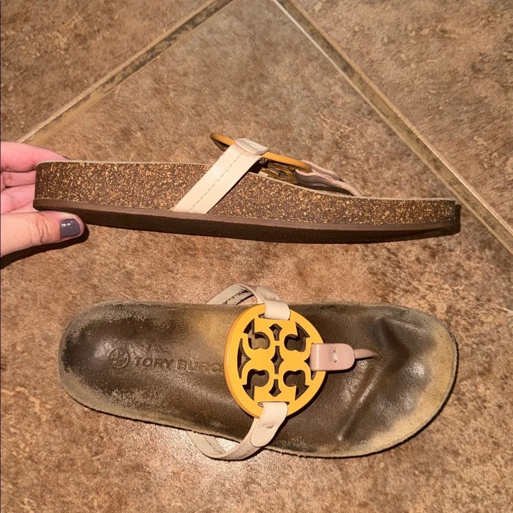 Tory Burch Miller Cloud Sandal size 7 cork tan nude